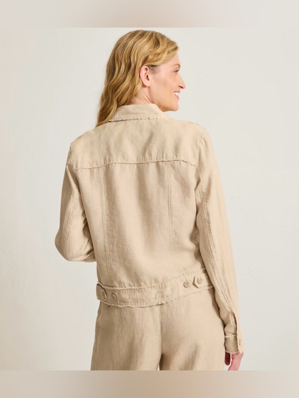 Tommy Bahama Three Palms Women's Light Beige Jean Jacket - Picture 2 of 11